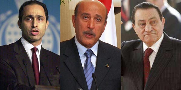 حسنی مبارک، عمر سلیمان، و جمال مبارک مثلث شوم، دیکتاتوری، و ضدمردمی مصر که  برنامه داشتند سالیانی دیگر به دیکتاتوری و غارت گری خود ادامه دهند. 