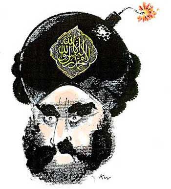 فرتور کارتون مشهور آقای کورت وسترگارد کاریکاتوریست نامی دانمارک را نشان می دهد که از سال ۲۰۰۶ تا کنون طعم زندگی عادی را نچشیده و همواره ترس از قتل و کشته شدن را در دل دارد. مسلمانان برای سر آقای وسترگارد ۱ میلیون دلار جایزه تعیین کرده اند، این است منطق و روش و مسلک مسلمانان جهان در شیوه برخورد با منتقدین.
