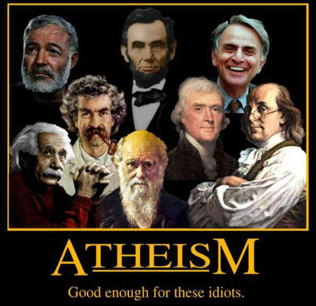 خداناباوری؛ گویا برای تمامی این احمق ها خوب بوده!  پ.ن: تمامی افراد در فرتور از مشاهیر نامی تاریخ جهان هستند.