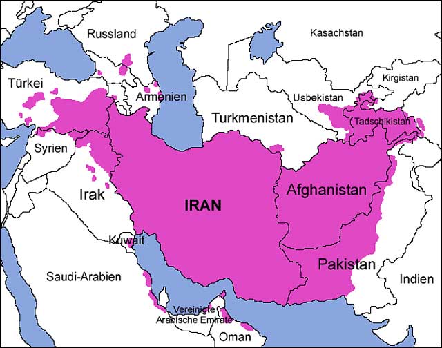 (این نقشه مردم ایرانی زبان را نشان میدهد که از مرز چین تا سوریه پراکنده هستند ولی بخاطر بی لیاقتی مردم ایران در حال فراموش شدن هستند و گروه بسیاری فرهنگ هزاران ساله را در یک سده فراموش کردند)