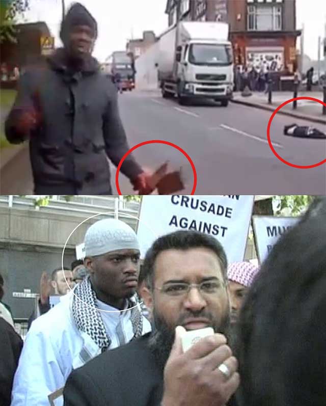 این جانور مسلمان، قاتل سرباز انگلیسی است! او در جنوب لندن، با ساطور و چاقو، سر یک سرباز انگلیسی را گوش تا گوش برید و روی سینه اش گذاشت! سیاست غلط دولتمردان اروپایی، تراژدی های بیشتری را رقم خواهد زد.
