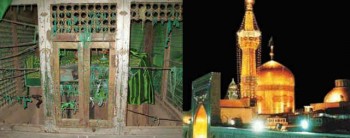 دربالا گنبد امام رضای تازی است که سالیان درازی خود و دیگر تفاله های متجاوز به ایران به غارت و چپاول مملکت ما پرداختند و هنوز هم پس از ۱۴ سده هرساله میلیون ها دلار از بیت المال و جیب فقیران این کشور صرف قبرستان های این دشمنان به ایران و ایرانی می شود و یا در توبره و جیب گشاد آخوندهای فرومایه ریخته می شود.