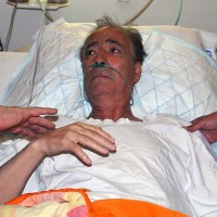 ناصر حجازی گرفتار و اسیر بیماری در بیمارستان. بیماری سرطان ریه که سرانجام پس از دوسال، او را از پای درآورد.