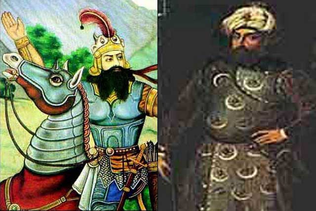 رستم فرخ زاد و شاه سلطان حسین که با اشتباهات و ضعف خود موجبات بهم پاشیدگی و شکست ایران شدند.